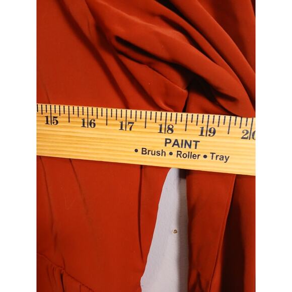 Abercrombie Fitch New Long Sleeve Babydoll Ruffle Red Mini Dress/ Tunic NWT XL - Picture 6 of 6